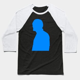 Looking Left Blue Shadowy Silhouette Baseball T-Shirt